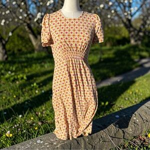 Boden Daisy Floral Cottagecore Dress Smocked Waist ECOVERO Viscose US 4